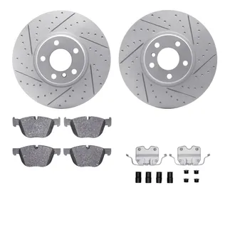 R1 Concepts WBUH1-31134 Brake Rotors - Carbon Coated - D/S W/ Optimum Oe Pads & Hdw